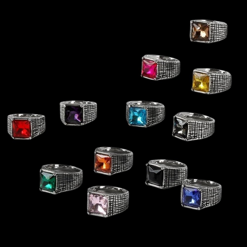 Crystal on sale signet ring