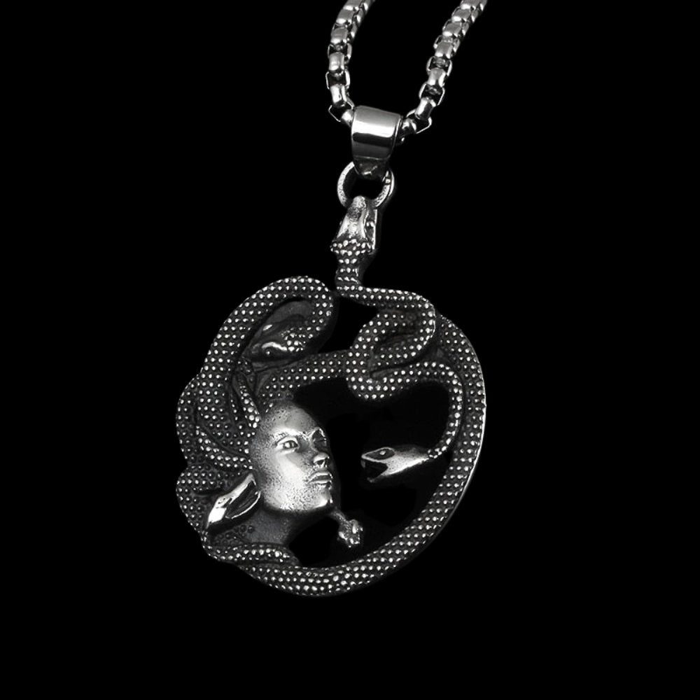 Medusa Necklace Greek Mythology Sterling Silver Pendant 