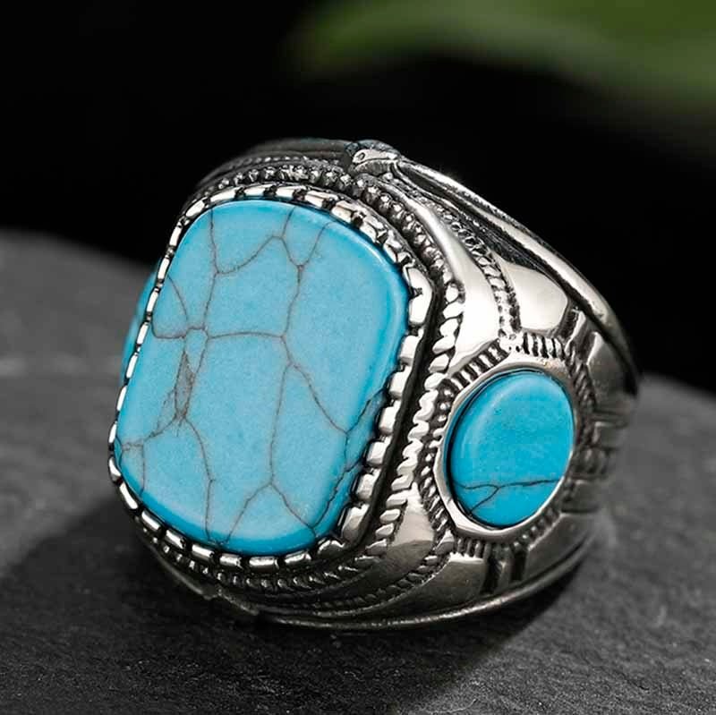 Blue marble shops stone ring