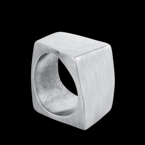 Asymmetrical Block Ring – Chrome Cult