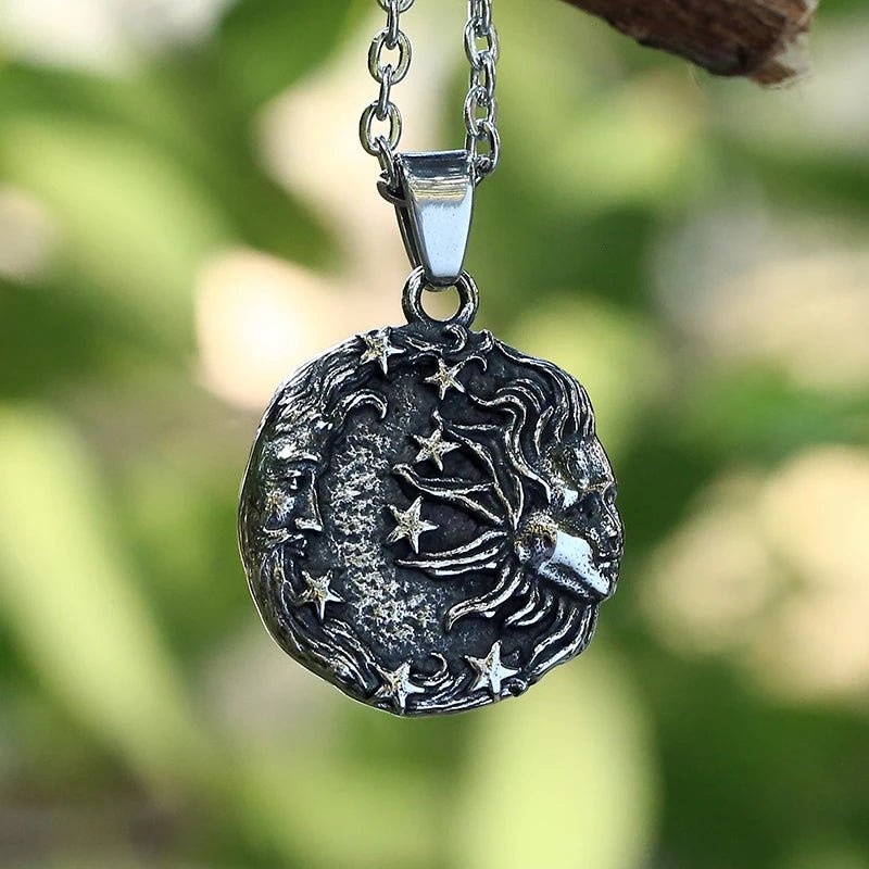 Helios and Selene Sun and Moon Pendant - Chrome Cult