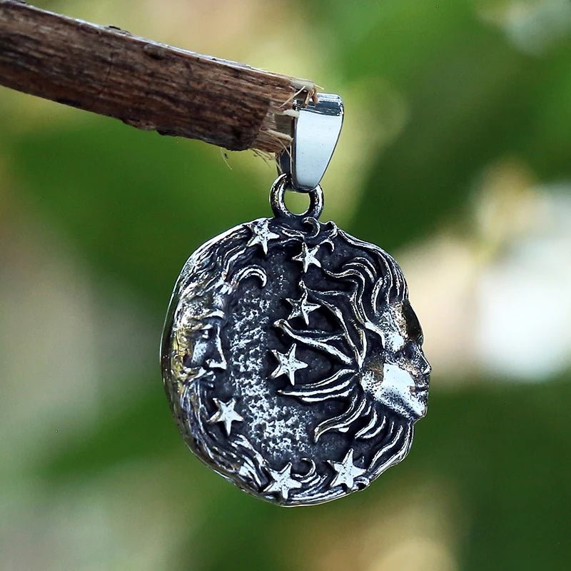 Helios and Selene Sun and Moon Pendant - Chrome Cult