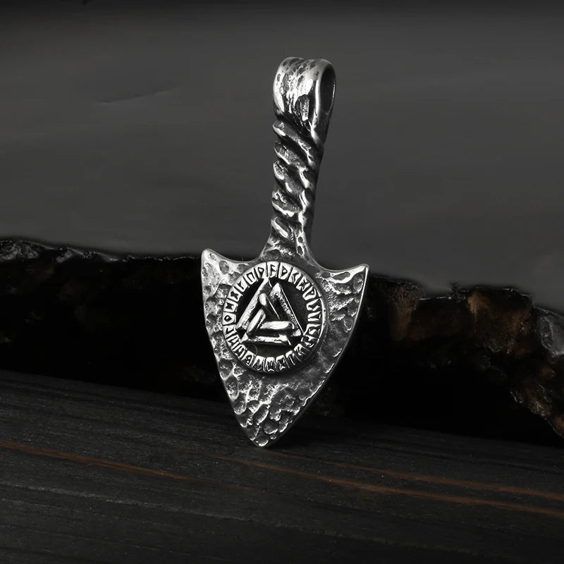 Ouroboros Valknut Spear Pendant - Chrome Cult