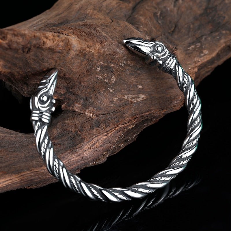 Raven Rope Cuff Bracelet - Chrome Cult