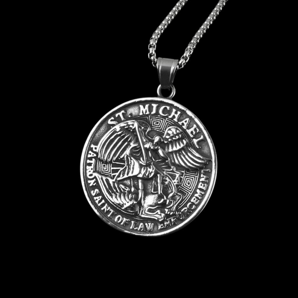 Saint Michael Patron Saint Of Law Enforcement Pendant – Chrome Cult