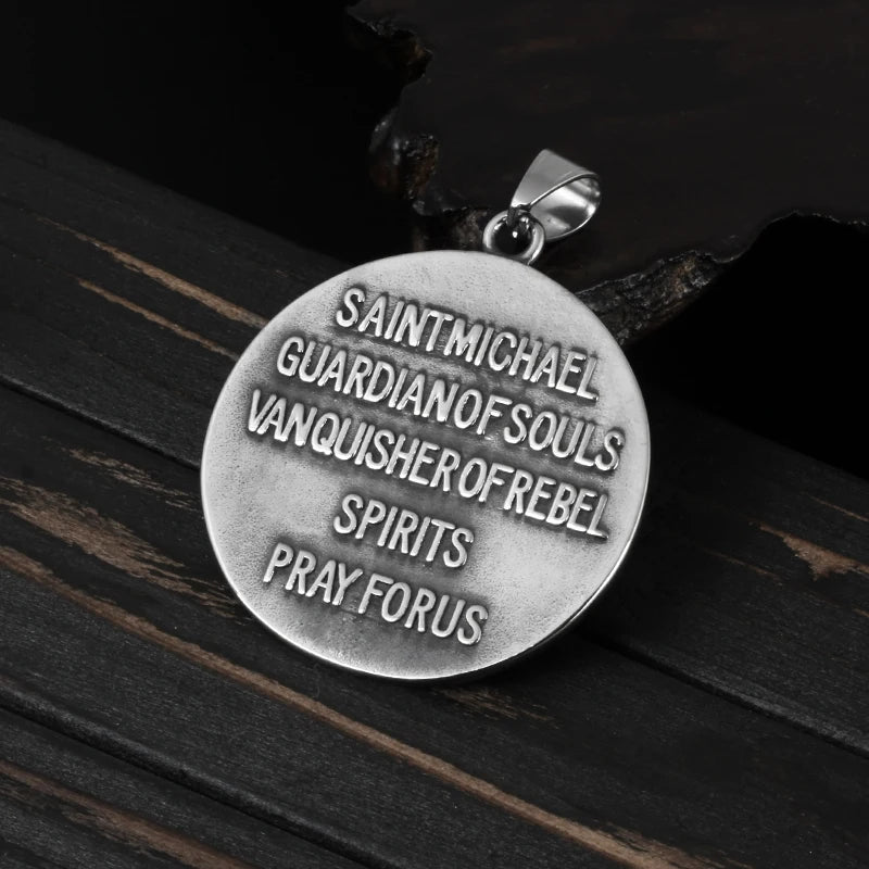 Saint Michael Patron Saint Of Law Enforcement Pendant - Chrome Cult