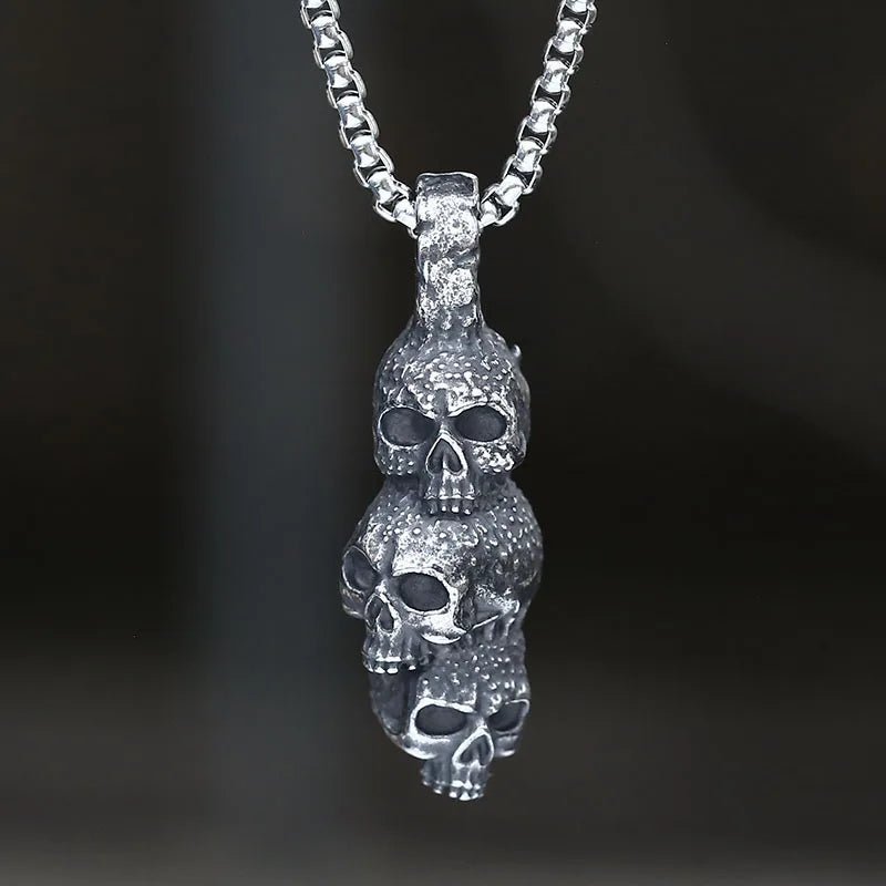 Skulls Of The Triplets Pendant - Chrome Cult