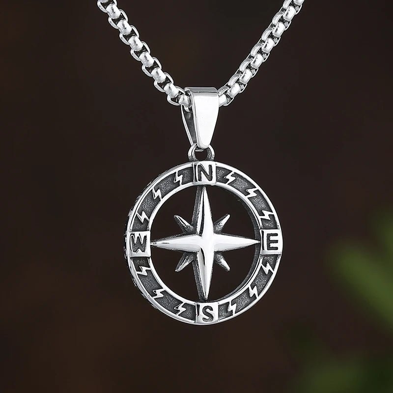 The North Star Compass Pendant - Chrome Cult