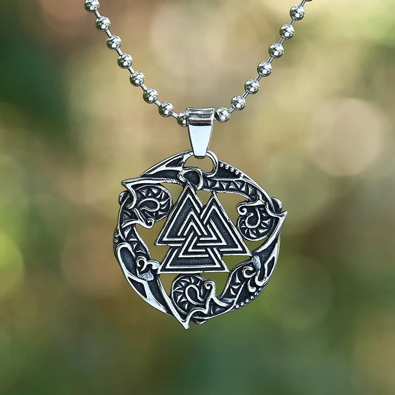 Viking Valknut Pendant - Chrome Cult